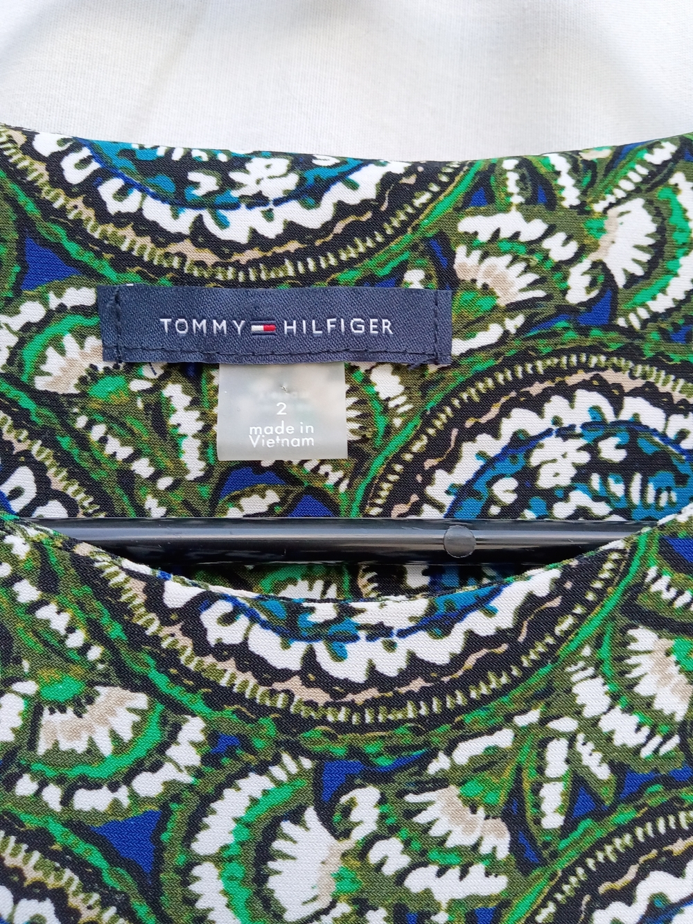 Tommy Hilfiger Green & Blue Paisley Mini Dress - Picture 3 of 4